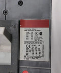 Label and specs of Pro Grade Heavy Duty Three Pole Six Hundred Amp Circuit Breaker Featuring Spectra Rms Series Build.