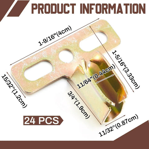 Heavy Duty 24 Piece Steel Shutter Clips For Vinyl Window Shutters Featuring Hidden Mount Hardware And No Sweat Exterior Fasteners Ensuring A Rock Solid Damage Free Installation Upgrade Now, showing detailed measurements.