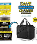 Underseat Travel Duffel Bag 25L Foldable Personal Item For Women And Men Fits Spirit And Frontier Size Under Seat Carry On Luggage Black