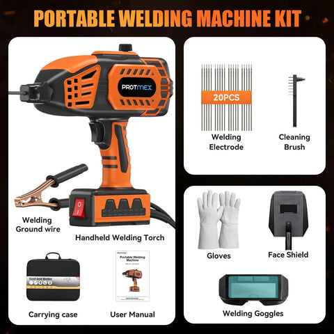 Portable 110V Arc Welder With IGBT Inverter And Five Current Settings For Stable Welds On Home DIY And Repair Projects Includes Twenty Rods