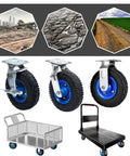 Heavy Duty Caster Wheels With Brakes Top Plate Swivel Castors For Furniture And Workbenches Trolleys And Carts Display