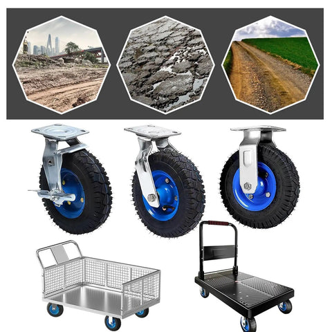 Heavy Duty Caster Wheels With Brakes Top Plate Swivel Castors For Furniture And Workbenches Trolleys And Carts Display