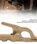 Sturdy Brass A Shaped Welding Ground Clamp With High 300 Amp Conductivity For Heavy Duty Stick And Arc Welder Jobs That Get Tough And Need Reliable Power Connections Every Time.