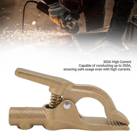 Sturdy Brass A Shaped Welding Ground Clamp With High 300 Amp Conductivity For Heavy Duty Stick And Arc Welder Jobs That Get Tough And Need Reliable Power Connections Every Time.