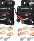 Heavy Duty 50 Amp Waterproof Marine Circuit Breaker For 12V 24V 48V DC Boats And Cars, Resettable Inline Fuse Switch