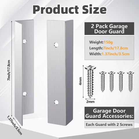 Garage Door Mouse Guard Side Seal Kit 2 Pack For Residential And Commercial Doors Keeps Rats Mice Snakes And Leaves Out Moisture Proof Weather Resistant No Fuss Install With Screws showing dimensions and screws