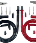 Long Silicone Multimeter Test Leads Kit with 56 Inch Black and Red Flexible Probes, Clips, and Interchangeable Tips