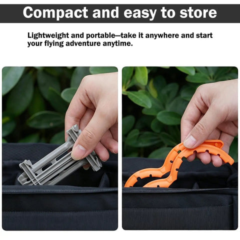 Hands storing DJI Neo 2 Propeller Guard and Foldable Landing Gear Combo for Safer Flights in a bag