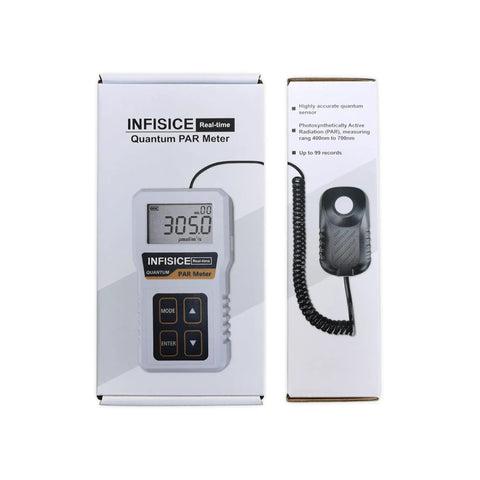Grow Light Meter With PAR And PPFD Readings 400-700nm Light Tester For Indoor Plants Hydroponics And Greenhouses Accurate Photosynthetically Active Radiation Tool Not Waterproof in box