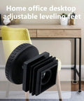 Home office desktop adjustable leveling feet, featuring durable plastic, supports 30mm frames, great for stability and use.