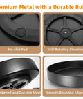Heavy Duty 12 Inch Metal Lazy Susan Organizer With 360 Degree Spin Anti Rust Turntable details including no-skid pad and rotating structure.