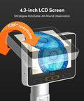 Kid-Friendly Handheld Microscope 100-1600X Portable Digital Magnifier, 4.3-inch LCD screen, 135° rotatable view