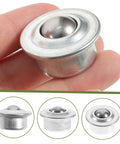 Close-up of a 10 Pack Metal Bearing Swivel Casters For Easy Furniture And Workbench Mobility, stainless steel with protective covers.