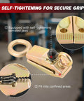 Heavy Duty Workhorse 5 Ton Two Way Auto Body Repair Clamp Tool with Self Tightening Frame Pull Clamps and Anti Rust Grips close-up