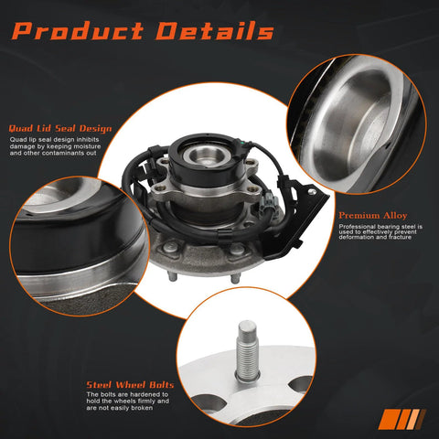 Front Driver Side Wheel Hub And Bearing Assembly Fits Chevy Colorado GMC Canyon Isuzu I290 I370 I280 6 Lug ABS 2WD Replacement Part