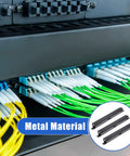 4 Pack 1U 24 Slot Horizontal Rack Cable Management Kit With Metal Finger Duct Organizer and network cables