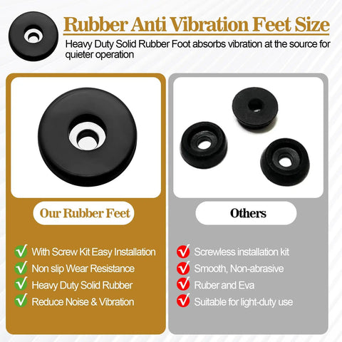 Heavy Duty Anti Vibration Rubber Feet 0.75 By 1.5 Inches Fits Air Compressors Generators Pressure Washers For Coleman Powermate Sanborn And More 4 Pack