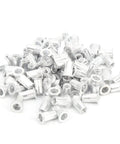 Heavy Duty Pull Riveting Nuts Set In Aluminum 100 Pieces Flat Head M3 To M10 For Metal Plate Fastening And Pipe Assemblies Versatile Automotive Furniture Aviation And More on a white background