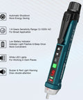 Non Contact Voltage Tester With 9 Gear Adjustable Sensitivity, LCD display, LED flashlight, buzzer alarm specifications