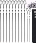Set of 12 Premium 17 Inch Stainless Steel Kabob Skewers For Grillin with bonus 14 Inch skewers and carrying case