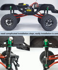 Beefy Heavy Duty Aluminum RC Shock Absorbers Set Four 48mm Adjustable Dampers for SCX24 1/24 Crawler Upgrades installed