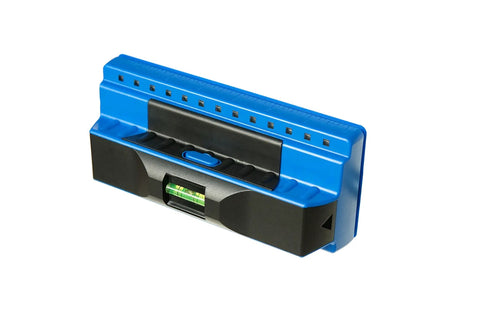 ProSensor 710 Plus 13 Sensor Stud Finder with Wood and Metal Detector and built-in bubble level, blue, side view
