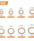 Copper Washers Kit 150Pcs 8 Sizes Metric Sealing Flat Washers Set for Plumbing and Auto M6 to M20 with size dimensions