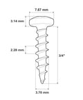 Heavy Duty Pan Head Wood Screws Black Phosphate Finish Corrosion Resistant Coarse Threading Fast Installation For Mdf And Lumber Projects outlined with measurements.