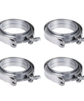 3 Inch V Band Flange Clamp Kit With Ridge Machined Flanges Stainless Steel 4 Clamps And 8 Flanges For Exhaust Downpipe Intercooler