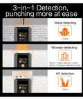 3-in-1 detection display showing Metal, Wood, and AC detection modes for Dead On Accuracy 3 In 1 Stud Finder Wall Scanner.