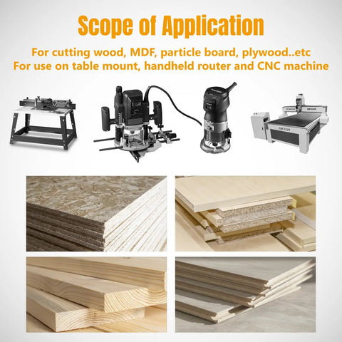 Heavy Duty T Slot Router Bits With Sharp Carbide Tips For Cutting T Track And Slatwall Grooves In Woodworks featuring tools and wood types.