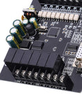 Close-up of Pro Grade Programmable Logic Controller Module With 3 High Sensitivity Temperature Probes For Industrial Automation Systems 24V Power Reliable Stable Operation Durable Industrial Control Board For Precise Process Automation showing connectors and circuit components