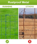 Comparison of rustproof 20ft Green Garden Fence Panels For Dogs And Small Animals with a rusty wire fence.