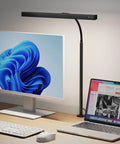 LED Desk Lamp For Office And Home With Adjustable Gooseneck, 12W Touch Control Dimmable Brightness, Eye Caring Light