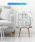 20 Inch Box Fan With 3 Speed Full Power Air Circulation for Window or Floor Use in Bedroom or Office, safe sturdy design