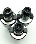Heavy Duty Collet Chuck Holder C20-25 With FMB22-27 Face Milling Setup showing three collets with hex key openings for precision machining.