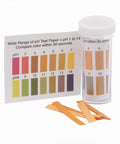 Wide Range pH Test Paper Strips 1 To 14, 100 Strips Per Pack, 10 Pack Bundle, with color indicator card and strips visible