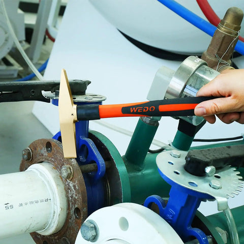 Non Sparking Tool Set 17 Piece With Adjustable Wrenches, Hammers, Pliers, Prying Bar, Scrapers And Screwdrivers in use