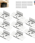 8 Pack Quick Fitting Furniture Joint Brackets Heavy Duty L Shape Corner Braces For Cabinets Shelves Bookcases Wardrobes White
