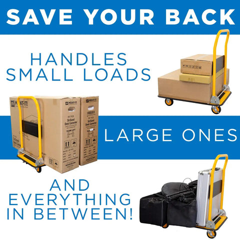 Heavy Duty Folding Hand Truck Dolly Featuring A Rock Solid 660 Pound Weight Capacity And Easy Glide 360 Swivel Casters Foldable Flatbed Cart Perfect For Moving Boxes And Furniture