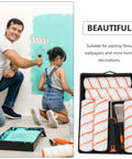 Pro Level Heavy Duty Paint Roller Brush Set With Comfortable Tpr Rubber Grip And Sturdy Steel Tray Frame used for painting walls.