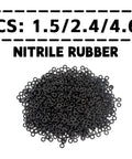 Nitrile O Ring Assortment Kit 1.5 2.4 4.6 mm Cross Section, 50 Pcs, 3dB Wide Band Sealing Performance, Durable O Rings For General Repairs, DIY Projects And Professional Use. Black nitrile rubber O-ring assortment with CS 1.5/2.4/4.6