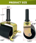 Heavy Duty Bed Frame Casters Set Of 6 With Brakes Locking Metal Swivel Wheels, product dimensions and design detail view