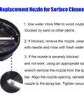 Instructions for Two Pack 25 Degree Pressure Washer Surface Cleaner Nozzles Replacement One Eighth Inch NPT Orifice 1.5 4000 PSI Stainless 304