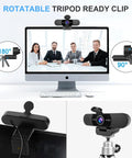 Top Rated Full Hd Webcam Equipped With Dual Noise Canceling Mics And Sliding Privacy Cover on monitor with rotatable clip.
