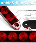 4 Inch Round LED Trailer Lights Kit With Waterproof Stop Turn Tail Lights includes red polycarbonate light bar