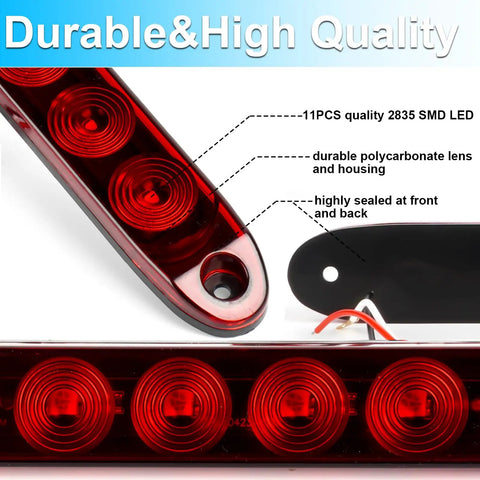 4 Inch Round LED Trailer Lights Kit With Waterproof Stop Turn Tail Lights includes red polycarbonate light bar