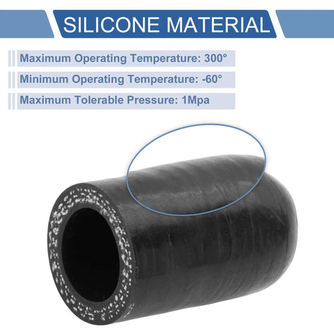 3/4 Inch ID Silicone Hose End Cap With 3 Ply Polyester Layer for high temp engine coolant lines, black, front view