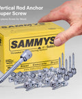 Vertical Rod Anchor Super Screw With 3/8 Inch Threaded Rod Fitting For Wood Construction, 3/8 By 2-1/2 Inch Zinc Plated Screws, Pack Of 25, Built Tough Time Saving Overhead Hanging Hardware