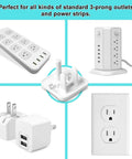 55 Pack Outlet Covers With Hidden Pull Handle Baby Proofing Plug Covers 3 Prong Child Safety Socket Covers Electrical Outlet Protectors Kid Proof Outlet Caps For Home And Nursery shown with various outlets and power strips.